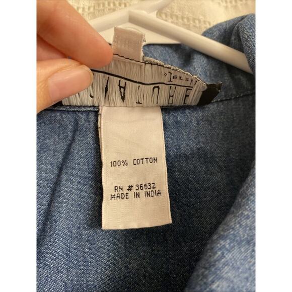 Signature By Jerell Denim Vest Women’s Medium Blue Embroidered Cotton - Picture 3 of 7